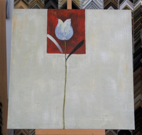 Obraz bílý tulipán 90x90 cm