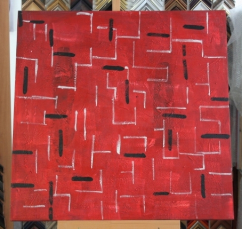 Obraz nový svět červený 75x75 cm