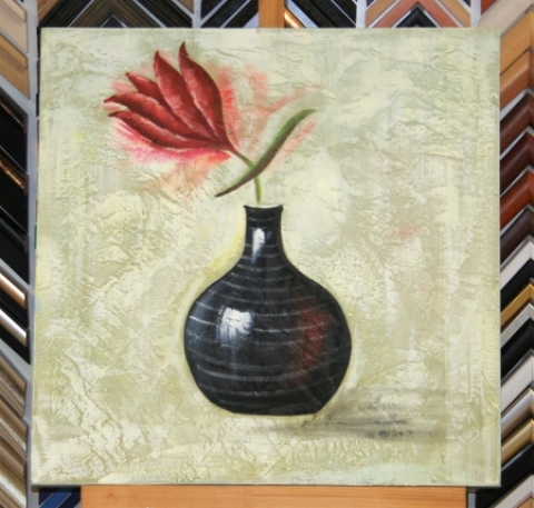 Obraz tulipán ve váze 60x60 cm