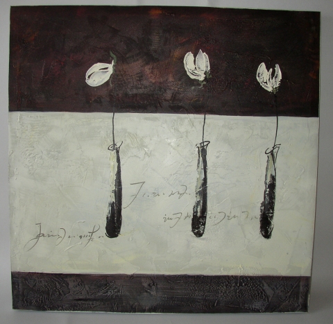 Obraz tři květy II 90x90 cm