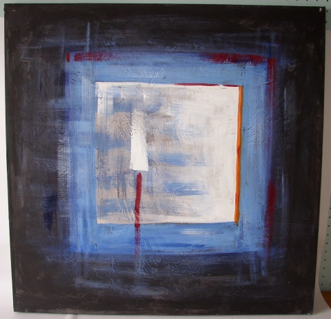 Obraz zimní okno  90x90 cm