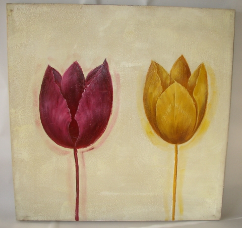 Obraz dva tulipány 75x75 cm