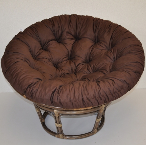 Ratanový papasan 110 cm hnědý polstr hnědý kepr