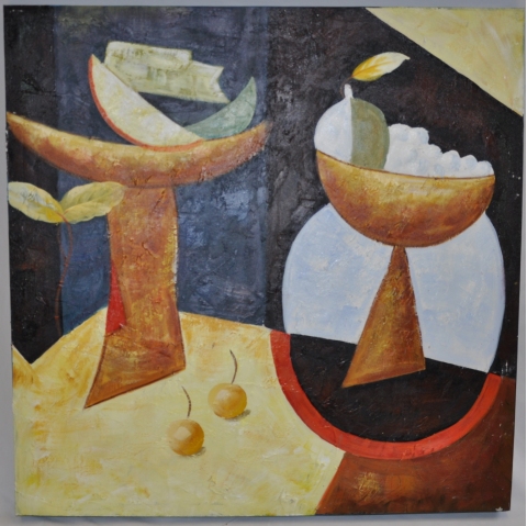 Obraz číše s ovocem 75x75 cm