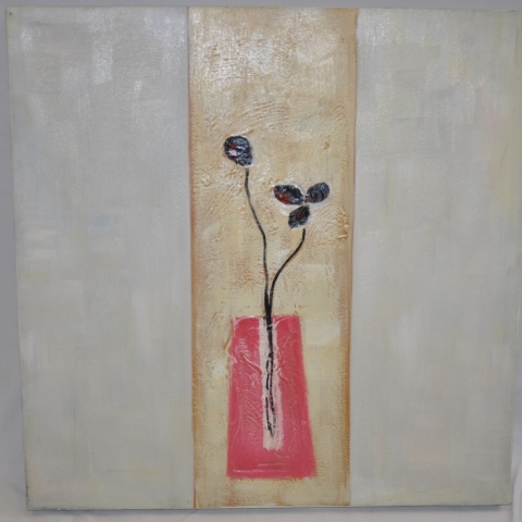 Obraz dva černé květy 75x75 cm