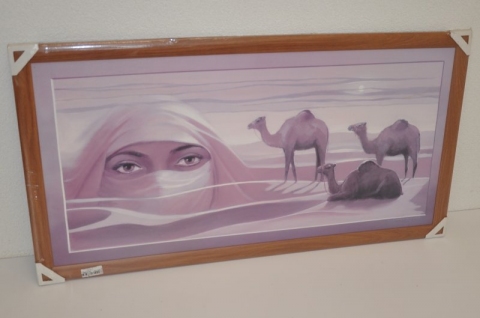 Obraz Sahara tmavý rám 50x100 cm