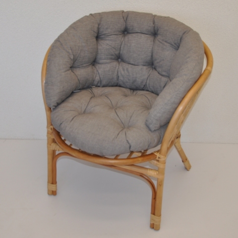 Ratanové křeslo Bahama medové polstr šedý Maxi