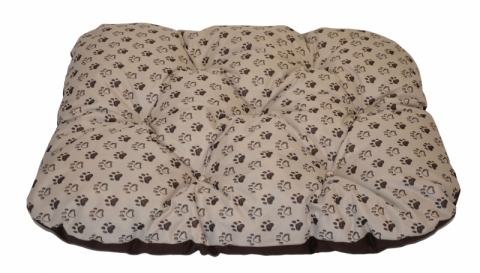 Podložka pro psa voděodolná zaoblená 80x60 cm tlapka béžová