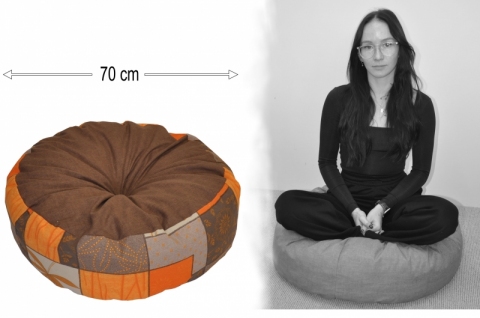 Polštář sedací průměr 70 cm - oranžové listy