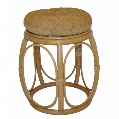 Ratanová taburetka široká medová polstr matylda béžový