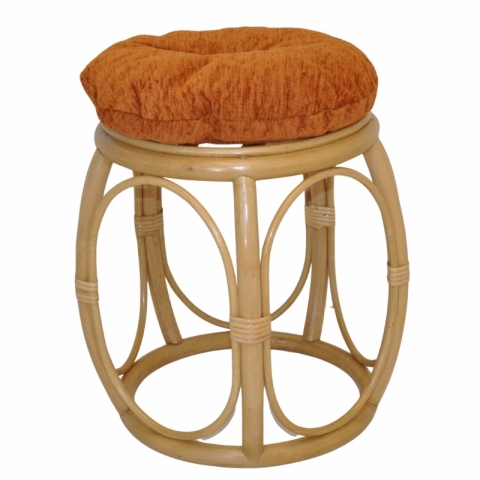 Ratanová taburetka široká medová polstr matylda světle hnědý