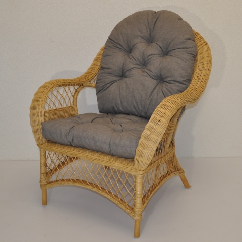 Ratanové křeslo Florida medové  polstr šedý melír