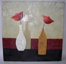 Obraz tři vázy 90x90 cm