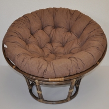 Ratanový papasan 110 cm hnědý polstr hnědý melír