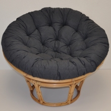 Ratanový papasan 115 cm medový - polstr tmavě šedý melír