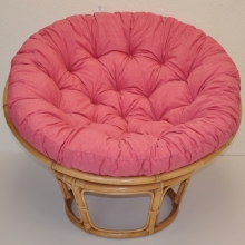 Ratanový papasan 115 cm medový - polstr malinový melír