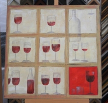 Obraz prostřeno s vínem 90x90 cm