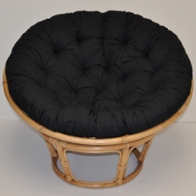 Ratanový papasan 115 cm medový - polstr černý