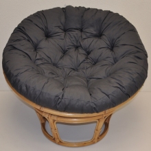 Ratanový papasan 115 cm medový - polstr šedý kepr