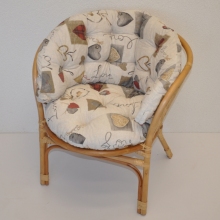 Ratanové křeslo Bahama medové polstr srdce LOVE Maxi