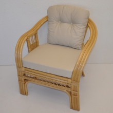 Ratanové křeslo Rio De Janeiro medové - polstr béžový