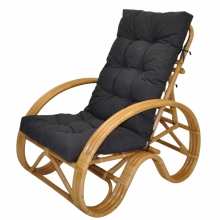 Ratanové křeslo polohovací medové polstr tmavě šedý melír