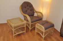 Ratanová sedací souprava Florida pohoda medová - polstry hnědý melír