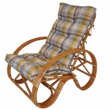 Ratanové křeslo polohovací ratan semambo polstr UNIKO žlutá kostka